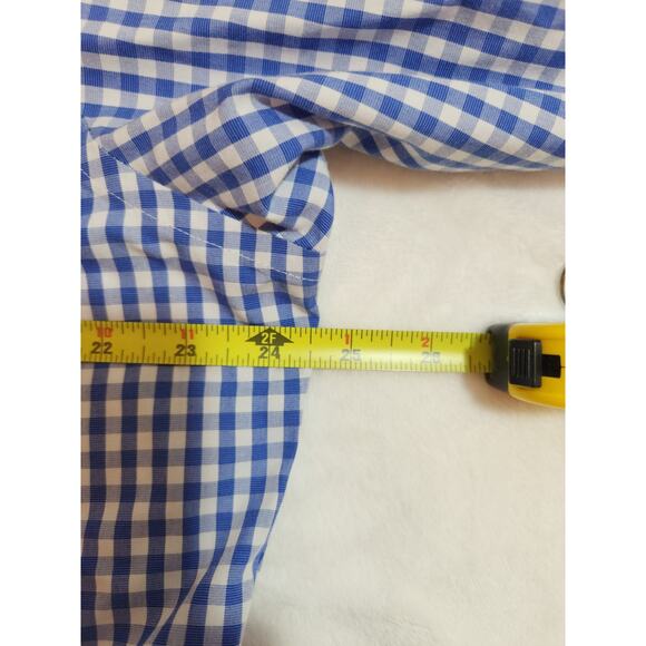 Brooks Brothers 100% Cotton Shirt Mens 17 37 Blue Gingham Check Long Sleeve - Picture 5 of 10